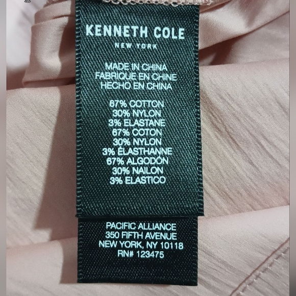 LS Button Down Stretch Faux WrapBlouse Blush Kenneth Cole New York Rose Petal - Picture 12 of 16